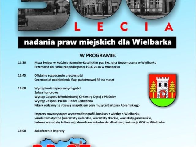 Obchody 300 - lecia nadania praw miejskich Wielbarkowi (sprawdź szczegóły)