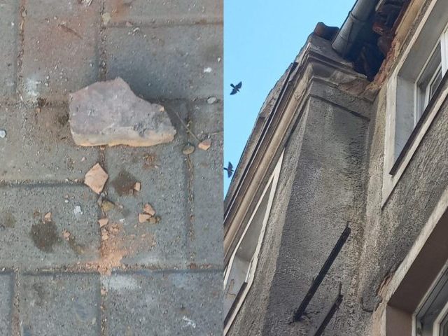 Tragedia wisi na włosku! Spadający gzyms minął panią Agnieszkę o centymetry