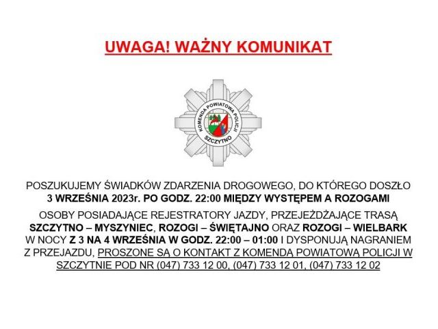 Policja poszukuje świadków tragicznego wypadku między Występem a Rozogami. Posiadasz nagranie z kamerki? Możesz pomóc 