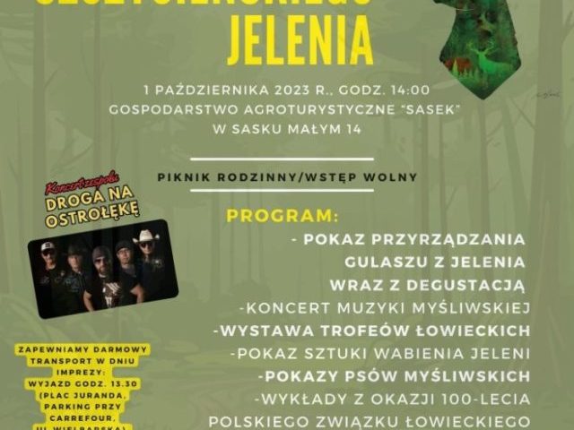 Dzień Szczycieńskiego Jelenia. Święto lasu, dziczyzny i tradycji myśliwskich w Sasku Małym