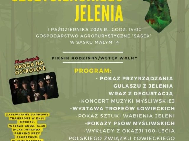Dzień Szczycieńskiego Jelenia. Święto lasu, dziczyzny i tradycji myśliwskich w Sasku Małym