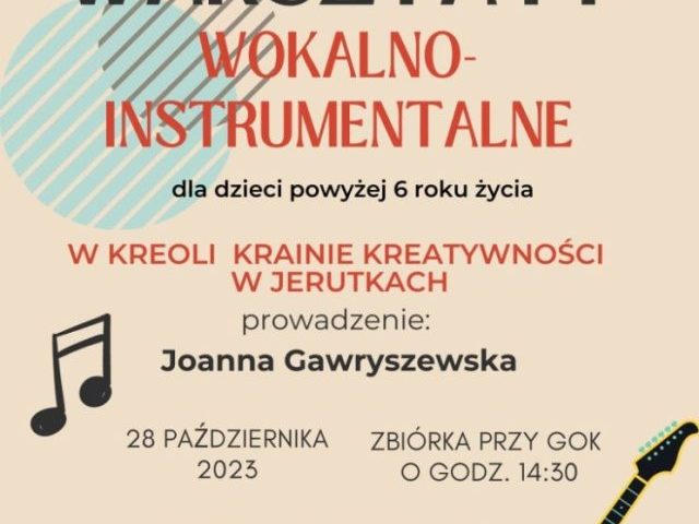 Odkrywaj talenty twojego dziecka. Warsztaty wokalno-instrumentalne z GOK Rozogi