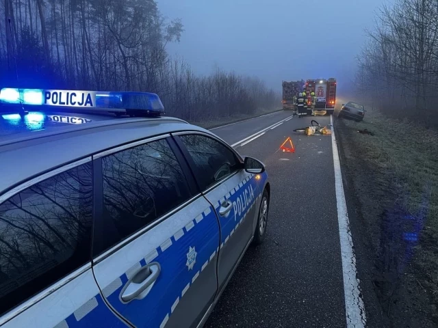 Wypadek pomiędzy Wielbarkiem i Szymankami. Ranny 70- letni rowerzysta