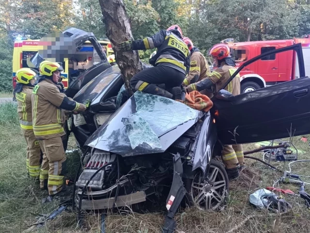 Przerażający wypadek w Wielbarku. Pan Leszek osierocił dwoje dzieci, walka o jego życie trwała godzinę