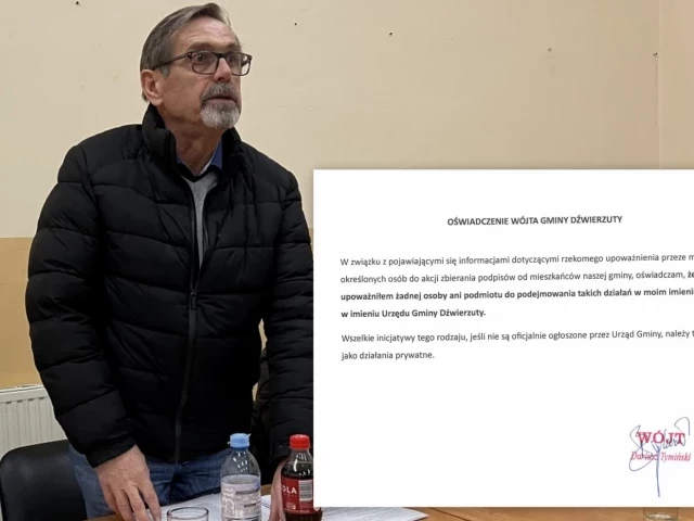 Wójt Dźwierzut reaguje na niepokojące doniesienia o tajemnicze zbieraniu podpisów