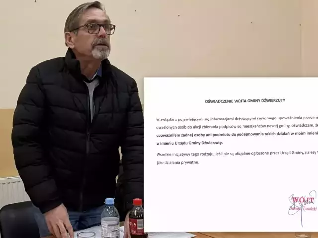 Wójt Dźwierzut reaguje na niepokojące doniesienia o tajemnicze zbieraniu podpisów