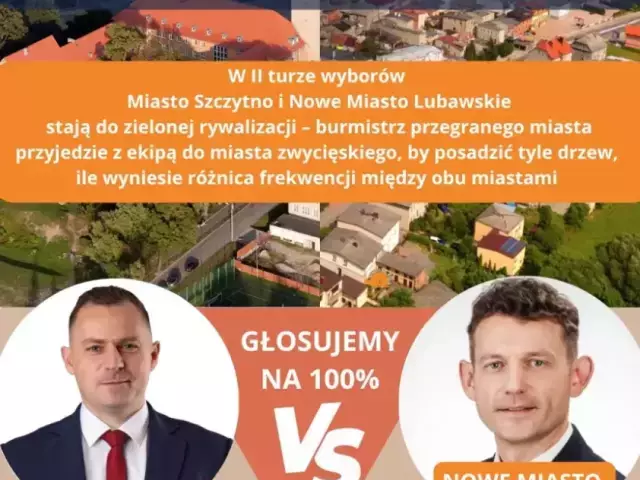Frekwencyjny pojedynek zakończony. Urzędnicy z Nowego Miasta Lubawskiego posadzą drzewa w Szczytnie