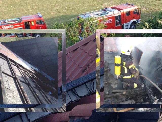 Pożar sklepu w Rozogach. Ogień strawił poddasze