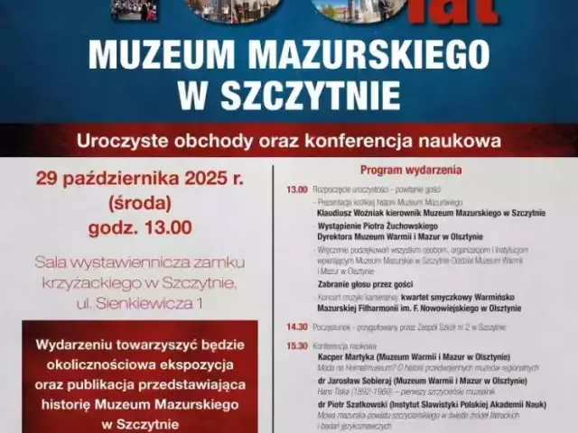 100 lat Muzeum Mazurskiego w Szczytnie. Uroczystości już 29 października