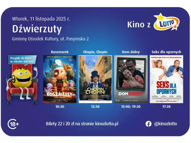Kino objazdowe w Dźwierzutach już 11 listopada
