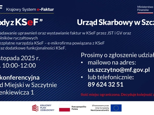 Skarbówka zaprasza na szkolenie o KSeF. Spotkanie już 19 listopada w Szczytnie