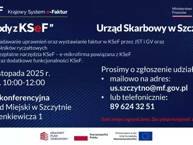 Skarbówka zaprasza na szkolenie o KSeF. Spotkanie już 19 listopada w Szczytnie
