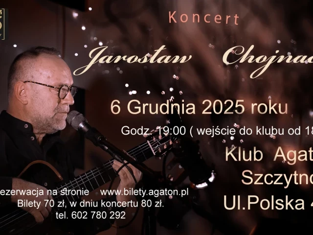 Jarosław Chojnacki wraca do Szczytna. Koncert już 6 grudnia w Klubie Agaton