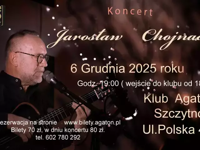 Jarosław Chojnacki wraca do Szczytna. Koncert już 6 grudnia w Klubie Agaton