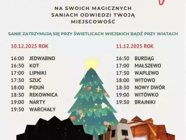 Mikołaj znów rusza w trasę. Dwa dni wizyt w całej gminie Jedwabno