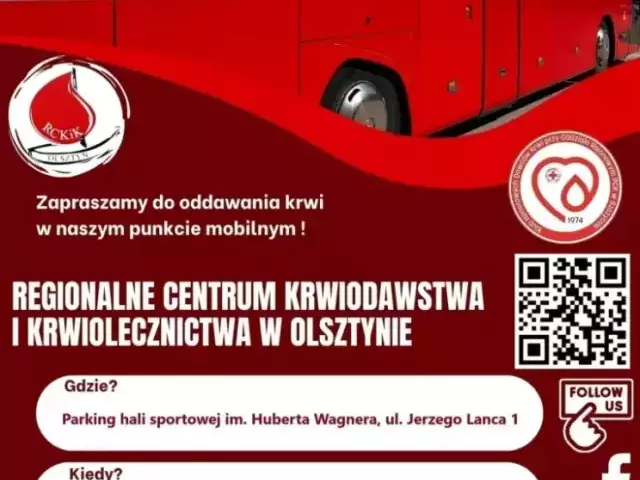 Mobilny punkt krwiodawstwa znów w Szczytnie. Akcja już 15 grudnia