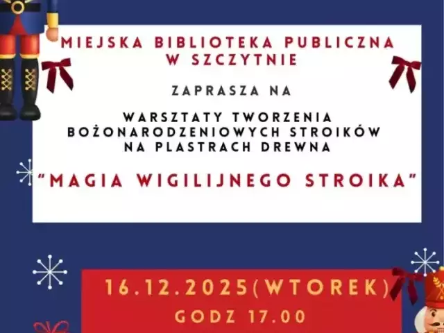 „Magia wigilijnego stroika” w bibliotece. Świąteczne warsztaty w Szczytnie