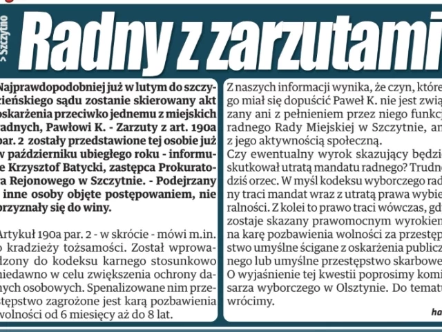 Radny z prokuratorskimi zarzutami