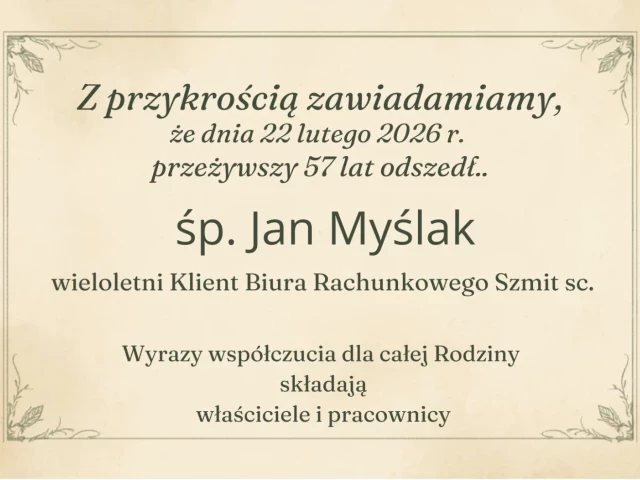 Pozostanie w naszej pamięci. Pożegnanie Jana Myślaka
