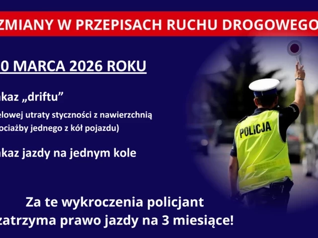 Koniec driftu i jazdy na jednym kole na ulicach. Nowe przepisy już obowiązują