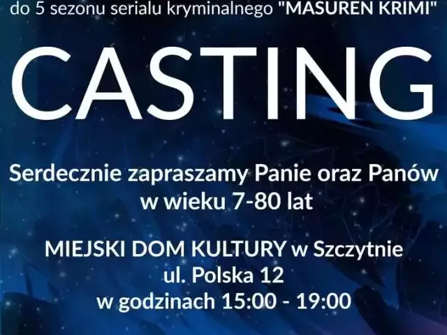 Casting do serialu w Szczytnie. Szukają statystów do „Masuren Krimi”