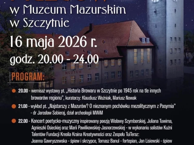 Historia browaru, archeologia i poezja Szymborskiej. Przed nami Noc Muzeów w Szczytnie