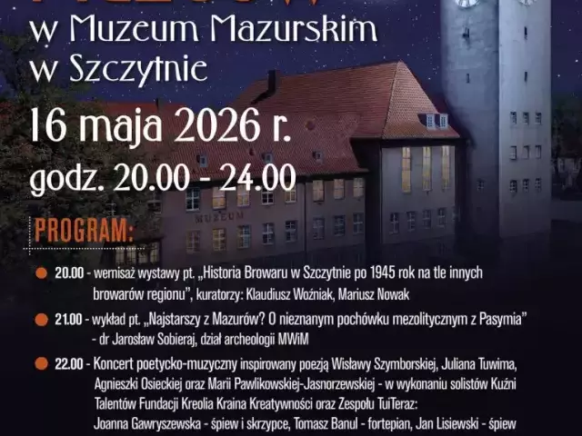 Historia browaru, archeologia i poezja Szymborskiej. Przed nami Noc Muzeów w Szczytnie