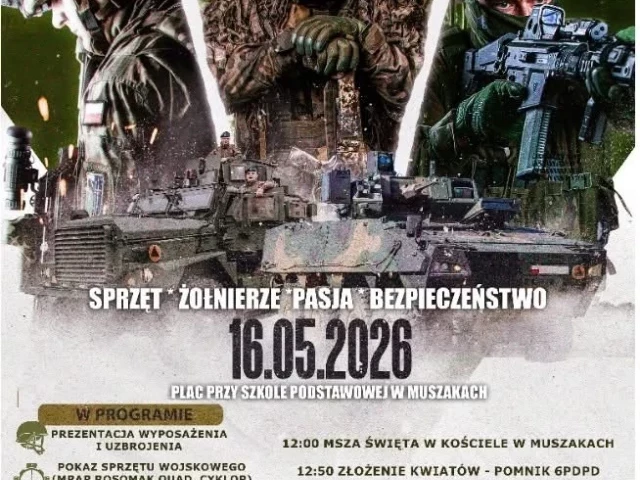 Wojskowy sprzęt, pokazy i spadochroniarze w Muszakach. Przed nami 3. Manewry Wojskowe Muszaki 2026