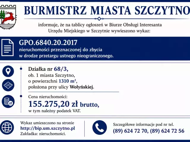 Informacja Burmistrza Miasta Szczytno