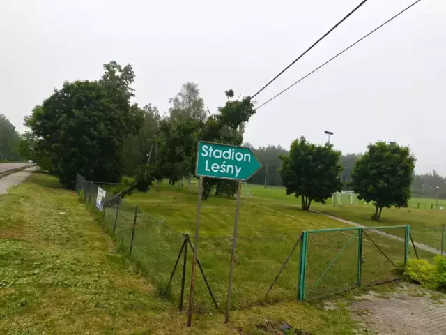 Drzewo zawisło na linii energetycznej w Wielbarku