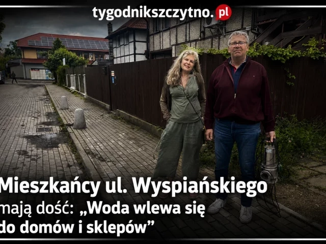 Każdy deszcz to alarm. Mieszkańcy ul. Wyspiańskiego mają dość: „Woda wlewa się do domów i sklepów”