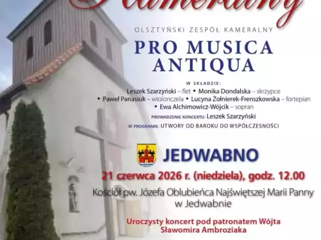 Muzyka zabrzmi w zabytkowym kościele. Kameralny koncert w Jedwabnie już w niedzielę