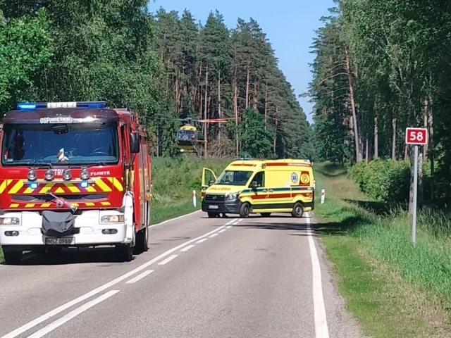 Motocyklista w szpitalu, LPR lądował pod Marksewem. Pracowity weekend służb na drogach powiatu